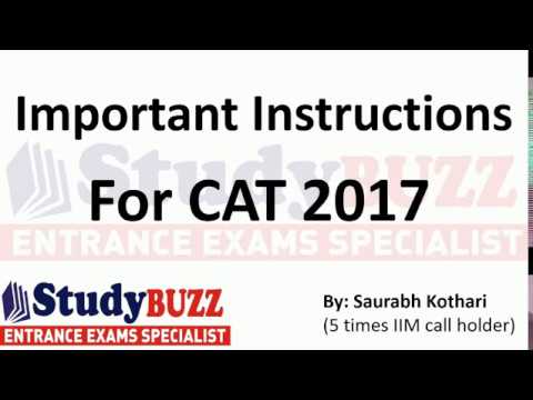 Important instructions before taking CAT 2017! Important instructions before taking CAT 2017!