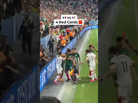 USA vs MEXICO 🇺🇸🔥🇲🇽 Fight and chaos! #viral #football