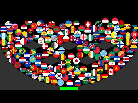 151 Countries Marble Race in Algodoo