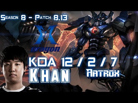 KZ Khan AATROX vs TALON Mid - Patch 8.13 KR Ranked