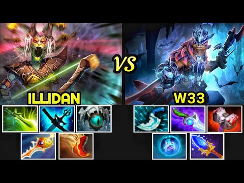Illidan [Medusa] VS W33 [Pangolier] Epic Battle Top Immortal Mid Lane 7.22 Dota 2