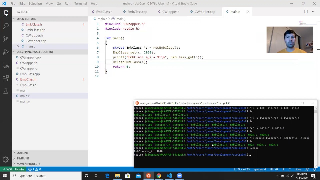 Integrate a C++ Library Class into a C Program