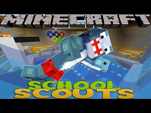 Sharky Minecraft Adventures - The Little Club - Minecraft School Scouts - SCOUT'S GET THERE SWIMMING BADGE!! w/ Little Kelly & Little Carly!