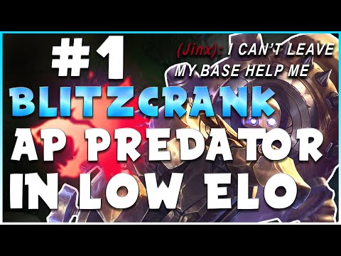 RANK 1 BLITZCRANK FULL AP IN LOW ELO! (1 HOOK = 1 KILL) - League of Legends