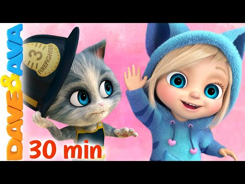 🧑‍🚒 Five Little Firemen | Nursery Rhymes & Baby Songs by Dave and Ava 🧑‍🚒