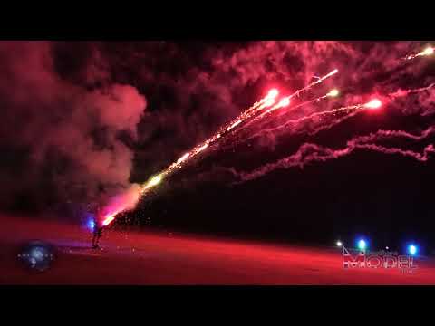 RC Plane night flying into FIREWORKS Southern Model Show 2019