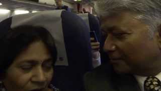 preview picture of video 'Aruna & Hari Sharma flying SAS from Moscow Sheremetyevo Airport to Arlanda Stockholm Dec 06, 2013'