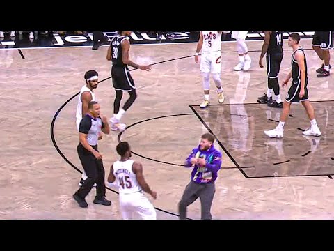 Fan RUNS Onto Court at Nets Game 😳 Charges at Donovan Mitchell