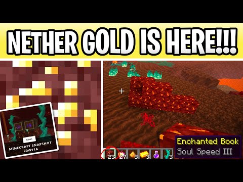 Minecraft 1.16 Nether Update Gold Is Here Thanks To You! +Soul Speed Enchantment! Snapshot 20w11a