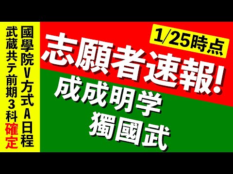 現代経済学科 【志願者速報2021】成成明学獨國武の志願者数  ※1月25日時点