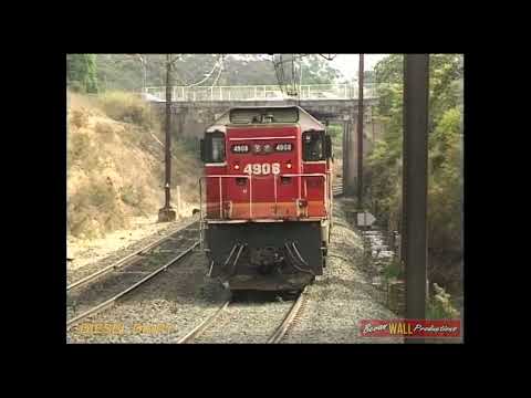A variety of old Australian diesel locomotives working on the Sydney goods lines - February 1997