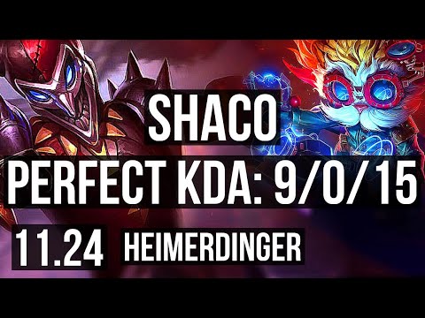SHACO vs HEIMERDINGER (TOP) | 9/0/15, 4.3M mastery, Legendary | NA Diamond | 11.24