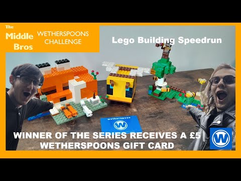 The Middle Bros - Lego Minecraft Building Speedrun - Wetherspoons Challenge