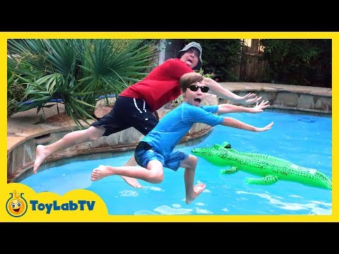 Giant Inflatable Outdoor Toy Opening & Surprise Eggs with Dinosaur Toys, Water Balloons & Family Fun