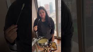 This is how Fondue is made in India! Desi Cheese Fondue Recipe!! #shorts #food #recipes
