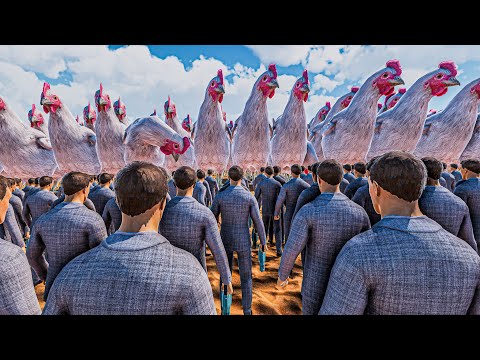 CAN 1000 NIKOLA TESLA STOP 100.000 GIANT CHICKENS? -  Ultimate Epic Battle Simulator 2 UEBS 2