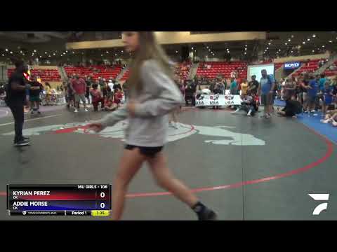 106 Lbs 1st Place Match - Kyrian Perez, OK Vs Addie Morse, OK 504b