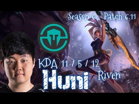 IMT Huni RIVEN Top vs Vladimir - Patch 6.11 NA | League of Legends