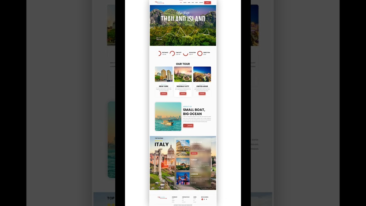 TRAVEL Tour Responsive Website Design
