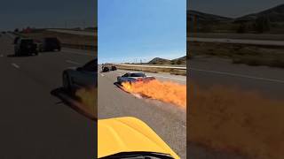 Real life ghost rider 🔥 rip corvette🤷‍♂️