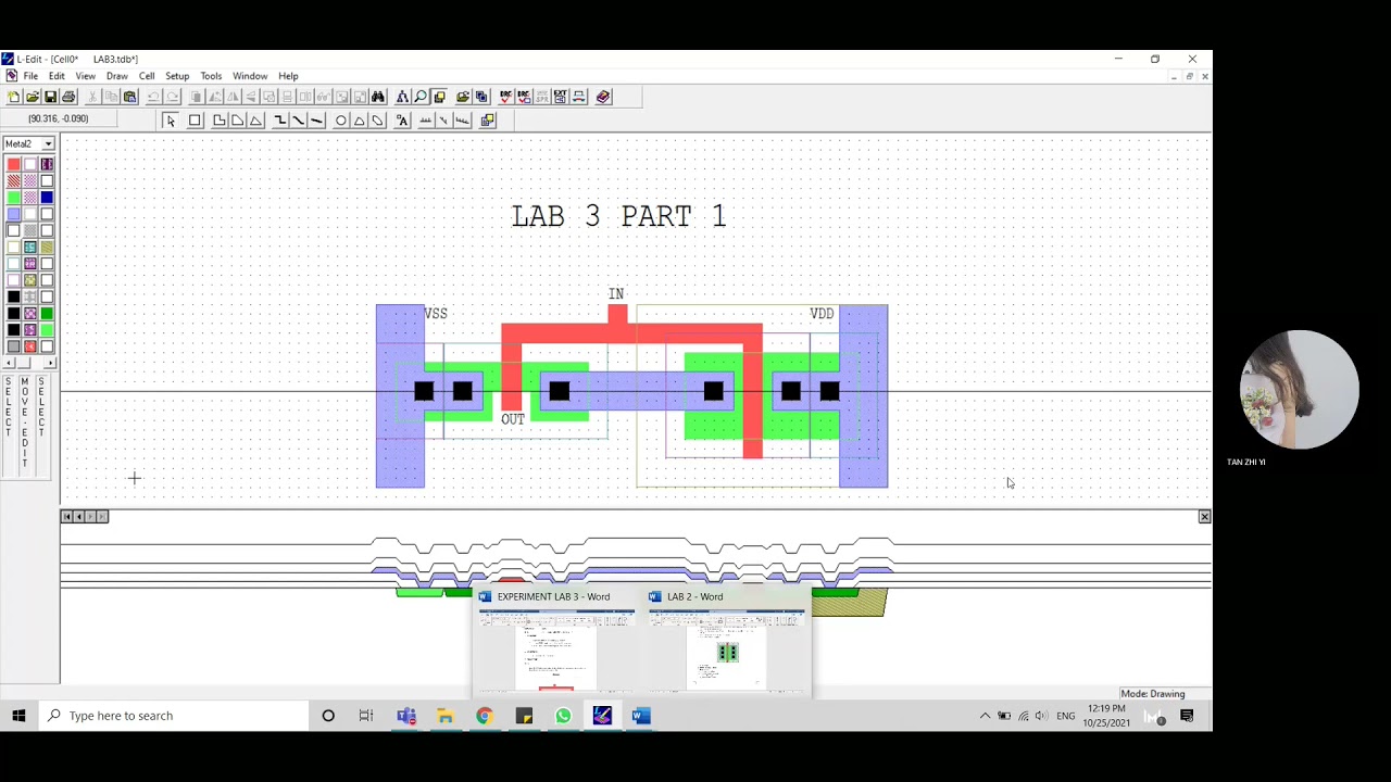 LAB 3 DESIGNING CMOS INVERTER LAYOUT