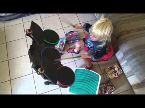 ABEL KANE drums with superhero lunch boxes