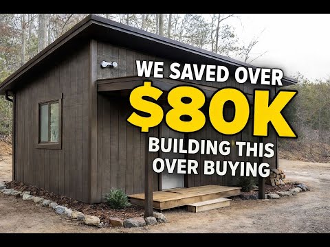 Wir haben über 80.000 Dollar gespart, indem wir unsere eigene 12x24-Blockhütte von A bis Z gebaut...