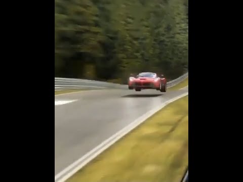 Thumbnail for Crazy fast Ferrari LaFerrari on Nürburgring taking off from track! How to destroy a Ferrari! by LaFerrari