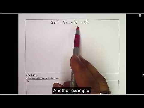 Math203Packet18Part2VideoQuadraticFormula