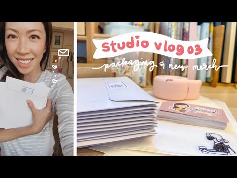 Studio Vlog 03:  unboxing new merchandise, designing new products & packaging orders