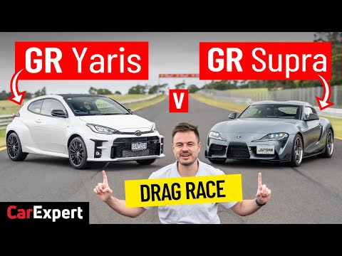 Toyota GR Yaris v Supra Dragparison: Drag race, exhaust comparison, 1/4 mile & 0-100