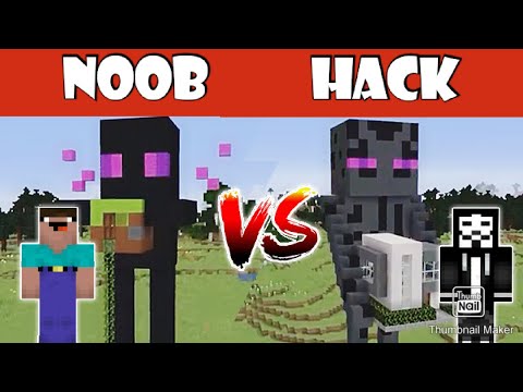 MINECRAFT BATTLE NOOB vs PRO vs HACK ENDERMEN STATUS HOUSE BUILD‼️ CHALLENGGE IN MINECRAFT‼️