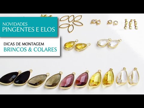 Novos Pingentes e Elos Folheados para Montagem de Semi Joias - Pedra Mística