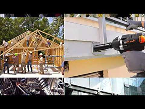 Cordless Impact Wrench   GOXAWEE 20V Electric Impact Driver 4 0Ah Battery, Brushless Motor,1  2 & 1