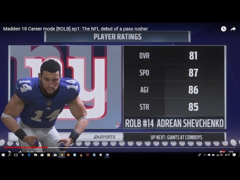 Madden 18 Career mode [ROLB] ep1: The NFL debut of a pass rusher