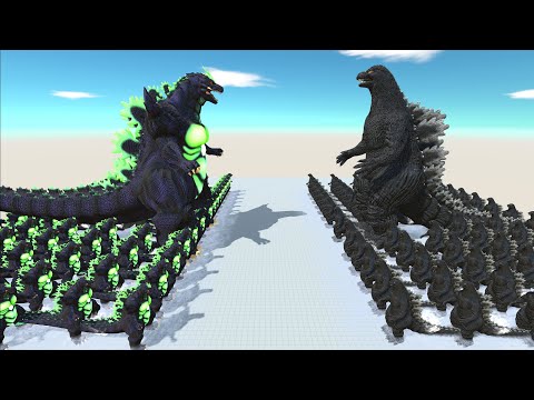 ALL SUPER GODZILLA VS ALL HEISEI GODZILLA DEATH FALL - Animal Revolt Battle Simulator