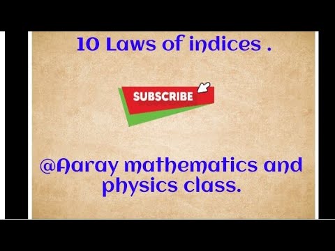 10 Laws of indices. ( JAMB and WAEC Examination revision)