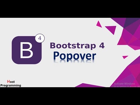 Bootstrap 4 Tutorial- Popovers