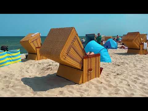 JASTARNIA SUNNY BEACH WALK, POLAND, BALTIC SEA, 5 JULY 2023 4K
