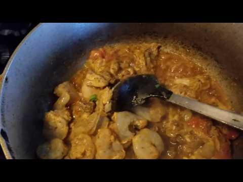 Mustard callaloo with shrimp and chicken my way Guyanese style