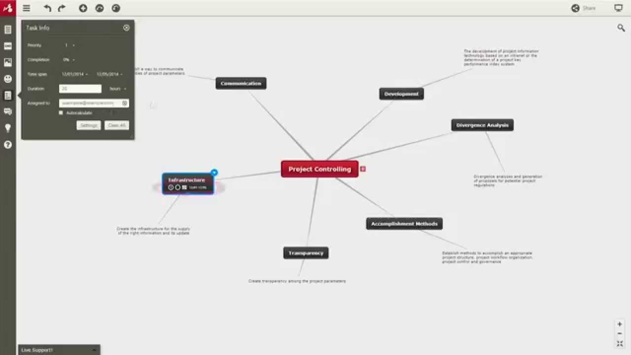 How to add tasks to a mind map in Mindomo