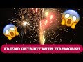 CRAZY NEIGHBOR HITS FRIEND WITH FIREWORK AND STARTS FIRE!! | Natalie's Vlogs