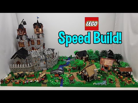 LEGO | Graystone Castle SPEED BUILD! | in 4K | #lego #legocastle #legoaddict (A 3ft by 6ft Diorama!)