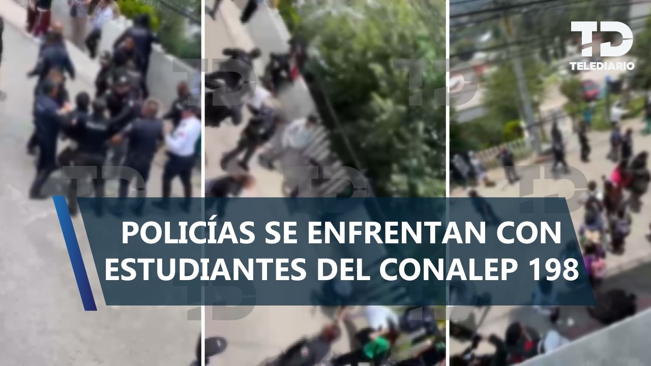 De manifestación a caos: estudiantes y policías se enfrentan en Conalep de Huixquilucan