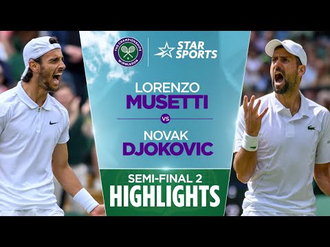 Novak Djokovic v Lorenzo Musetti | Semi-final 2 Highlights | #WimbledonOnStar