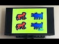 Sesame Street Keith Haring Red Babies And Blue Puppies Pattern