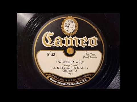 I WONDER WHY - JOE GREEN'S NOVELTY ORCHESTRA - vocal by IRVING KAUFMAN - 1920s Dime Store Music!
