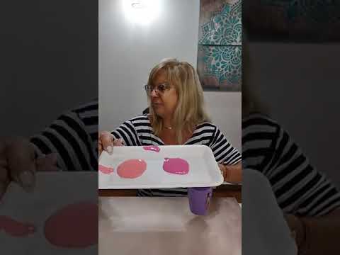 Mandala Painting - Cloudy Background, Mandala Stencil, Dripping Effect. Prof. Graciela Gomez