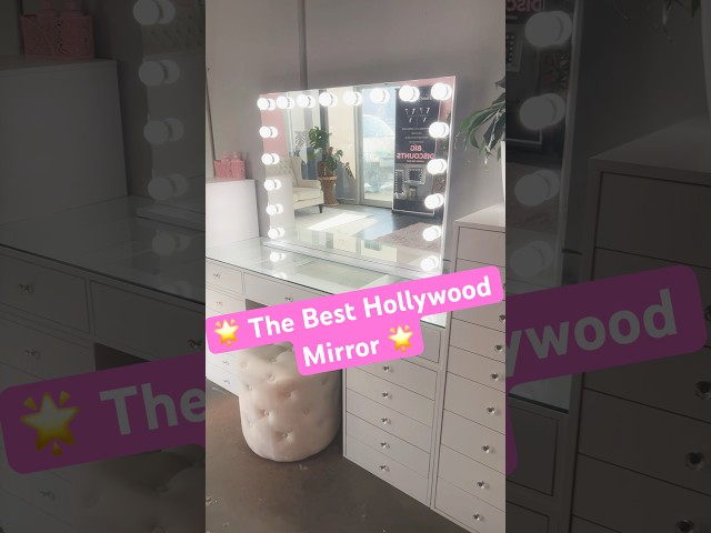 Vídeo relacionado con Bayt Hollywood Espejo 58 x 46 cm, Espejo Maquillaje con 15 Luces, Espejo de Aumento 10x, Regulable, Ampliación, Oro