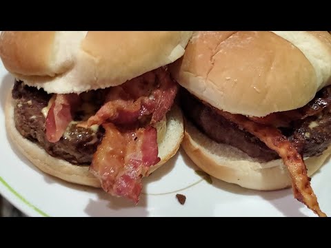 Prime Rib Bacon Burgers in the Lodge Enameled Cast...